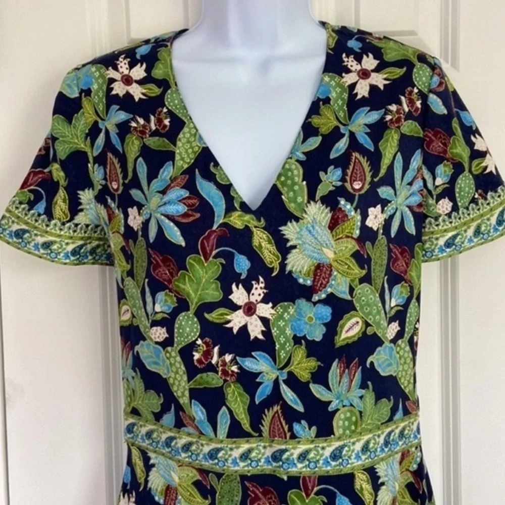 Tory Burch silk Floral Knee Length Dress Size 0 Multicolor